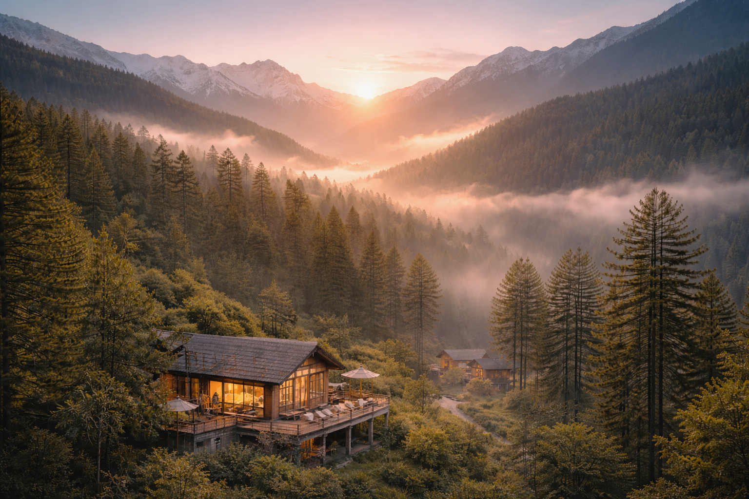 Mountain and destination landscape